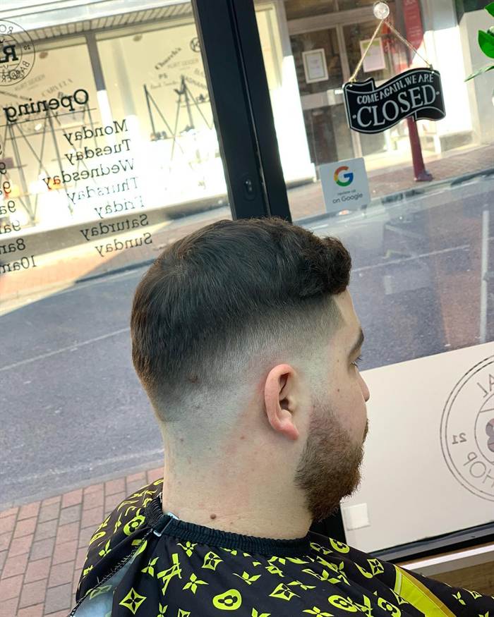 High fade haircut at Royal Barbers Tunbridge Wells