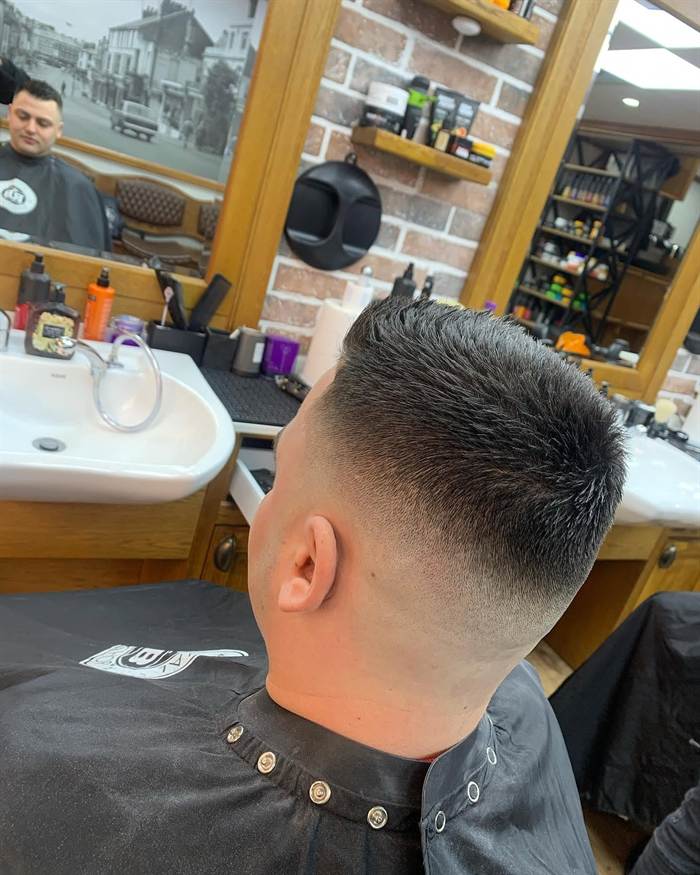 Scissor cut at Royal Barbers Tunbridge Wells