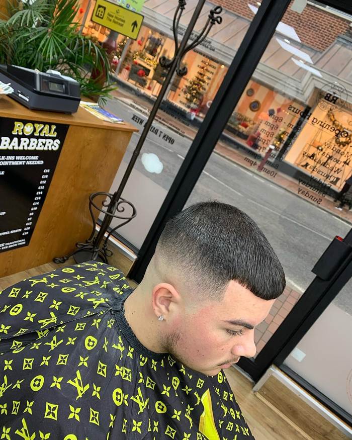 Taper fade haircut at Royal Barbers Tunbridge Wells