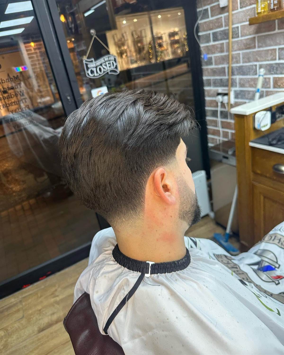 Modern men's haircut at Royal Barbers Tunbridge Wells